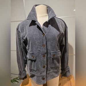 NWOT Relaxed Casual Grey Corduroy Women's Jacket, Size S